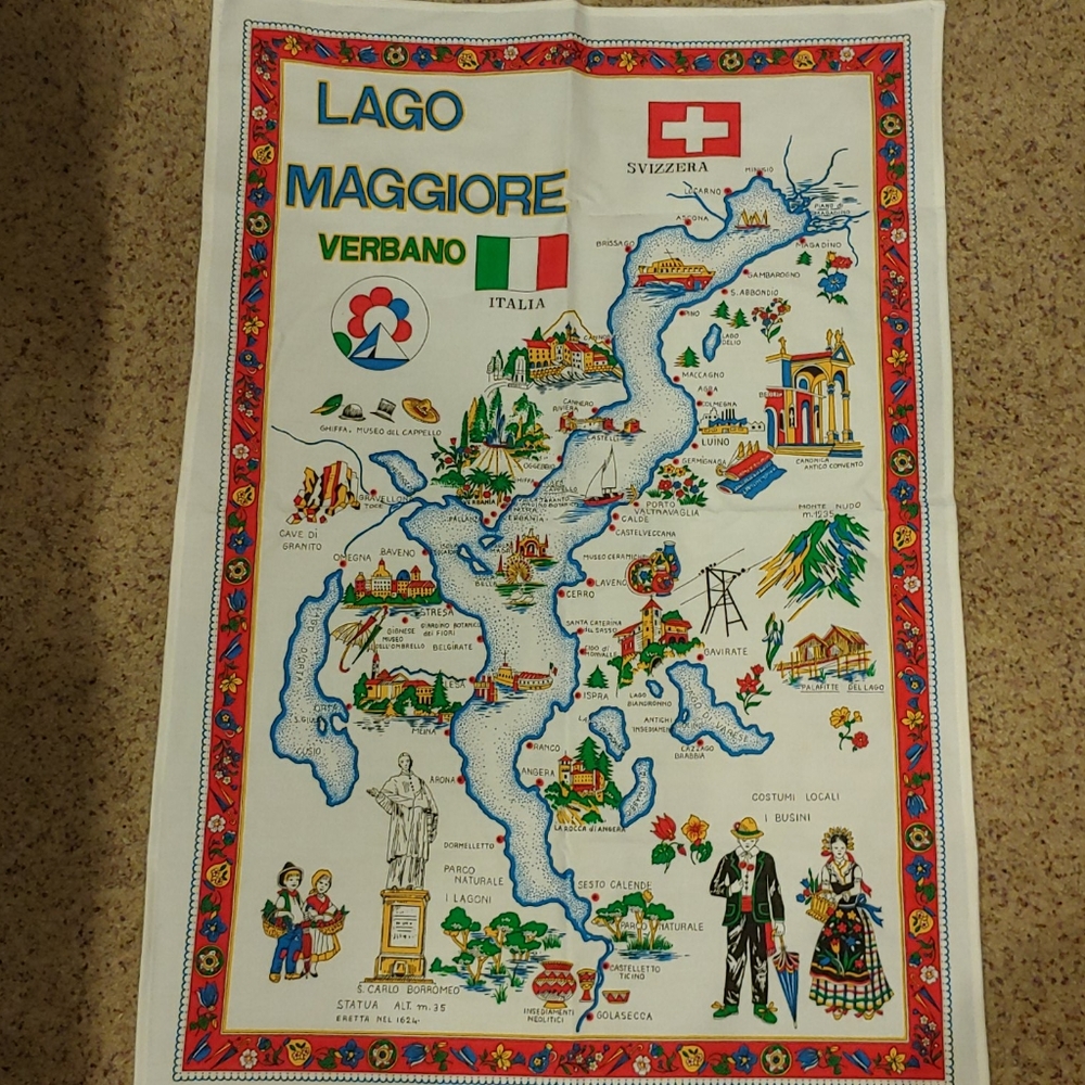 Vintage Italia Souvenir Linen Kitchen Towel